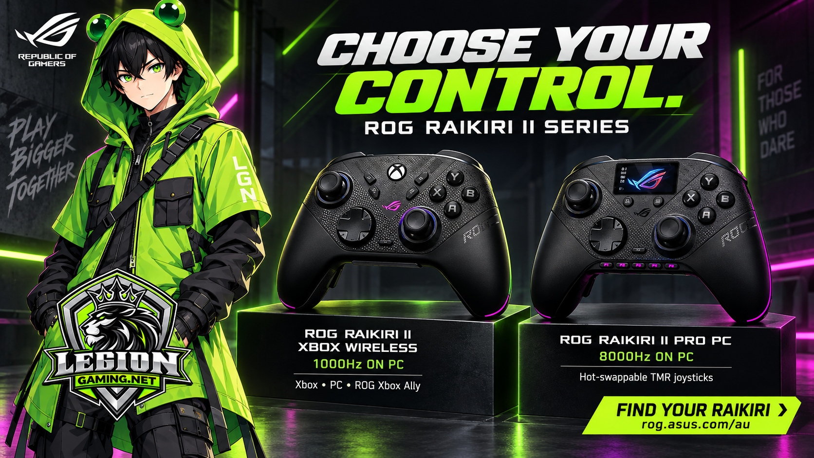 ROG Raikiri II — Choose Your Control — Posters & Adverts example