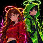 Neon Duo — Red & Green — Animated Emotes example